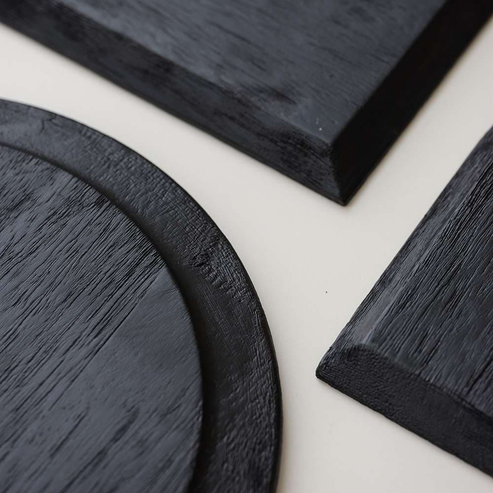 漆黒麗木ランチョンマット  高級茶道盆 （ランチョンマットで日本の禅文化を食卓へ）