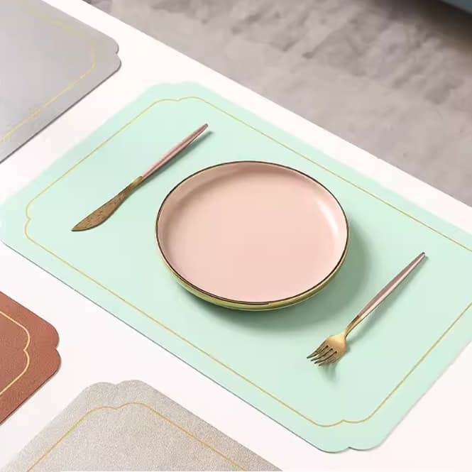 エレガントカラー レザー調シリコンランチョンマット 【スカンディナビアレザー】