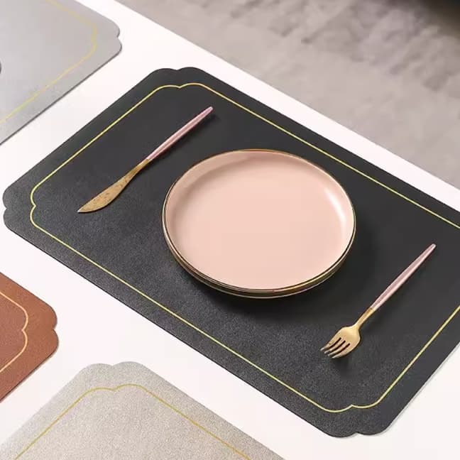 エレガントカラー レザー調シリコンランチョンマット 【スカンディナビアレザー】