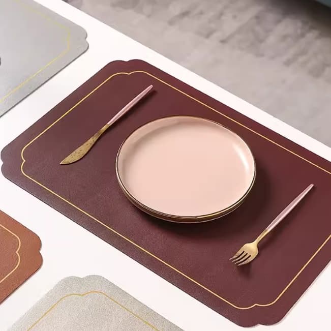 エレガントカラー レザー調シリコンランチョンマット 【スカンディナビアレザー】
