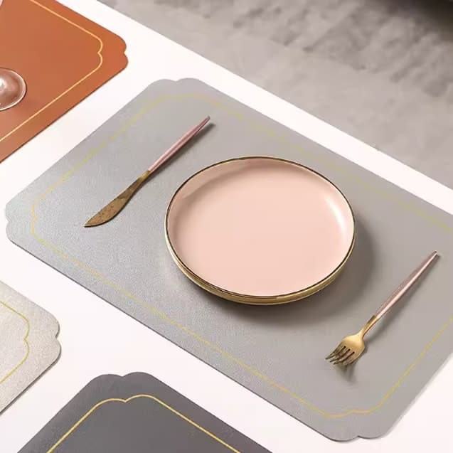 エレガントカラー レザー調シリコンランチョンマット 【スカンディナビアレザー】