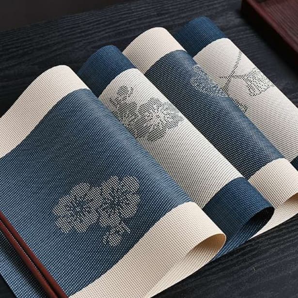 和風デザイン プラスチック製ランチョンマット 和風ランチョン2人家族セットシリーズ