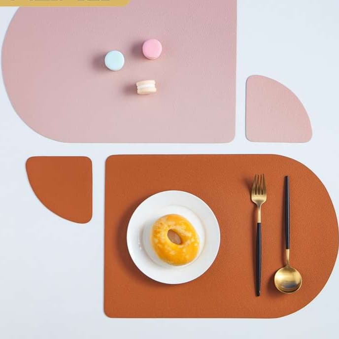 モダンジオメトリー 革製ランチョンマット