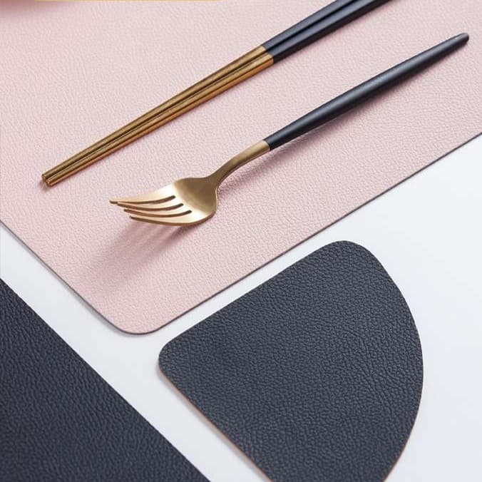 モダンジオメトリー 革製ランチョンマット