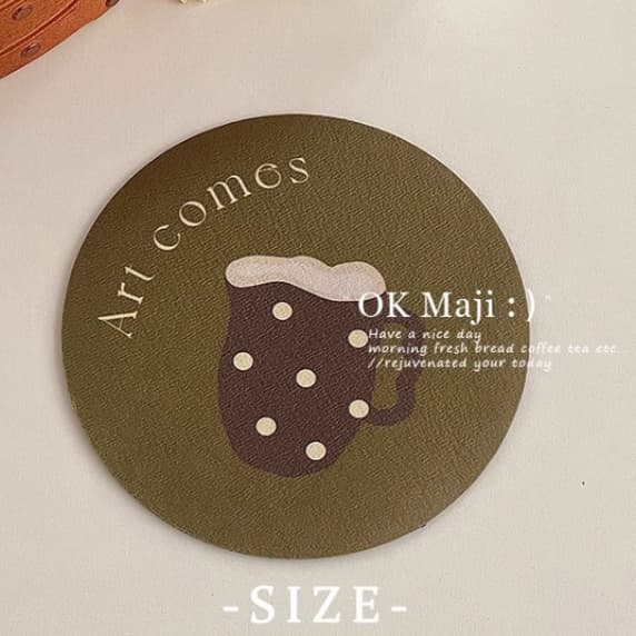 ランチョンマット アートなティータイム合皮コースター