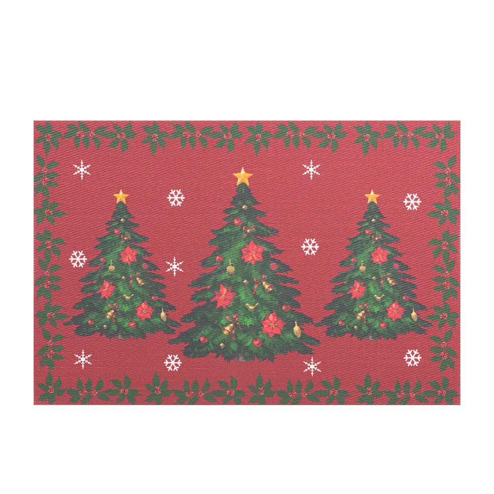 ランチョンマット 防水クリスマスプレースマット 【クリスマスランチョン 緑の贈り物】