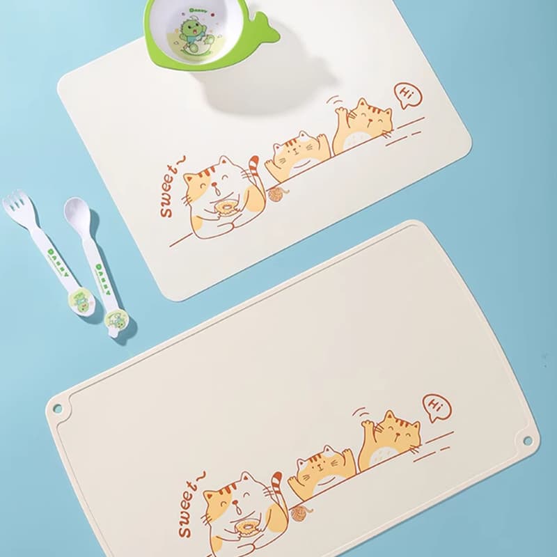 カスタードネコ シリカゲル製ランチョンマット 【小学生大喜び】