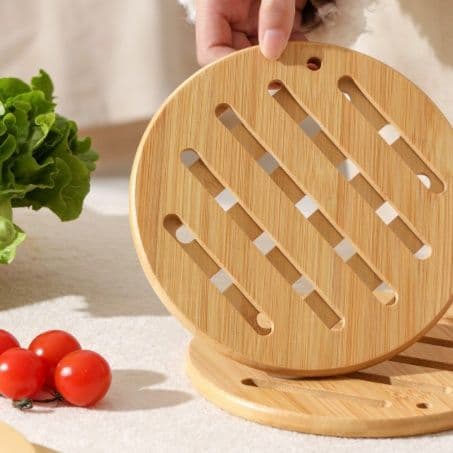 ランチョンマット 天然竹格子鍋敷きランチョンマット