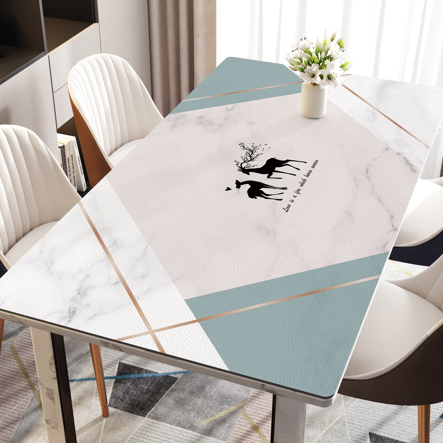 ランチョンマット 防水フローラルデザイン テーブルマット