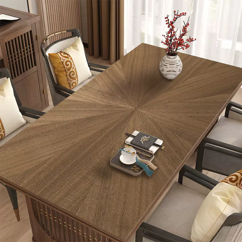 防水PVC製・レザー調・アメリカン・ランチョンマット 【消失点から広がる鮮やかな木の輝き】