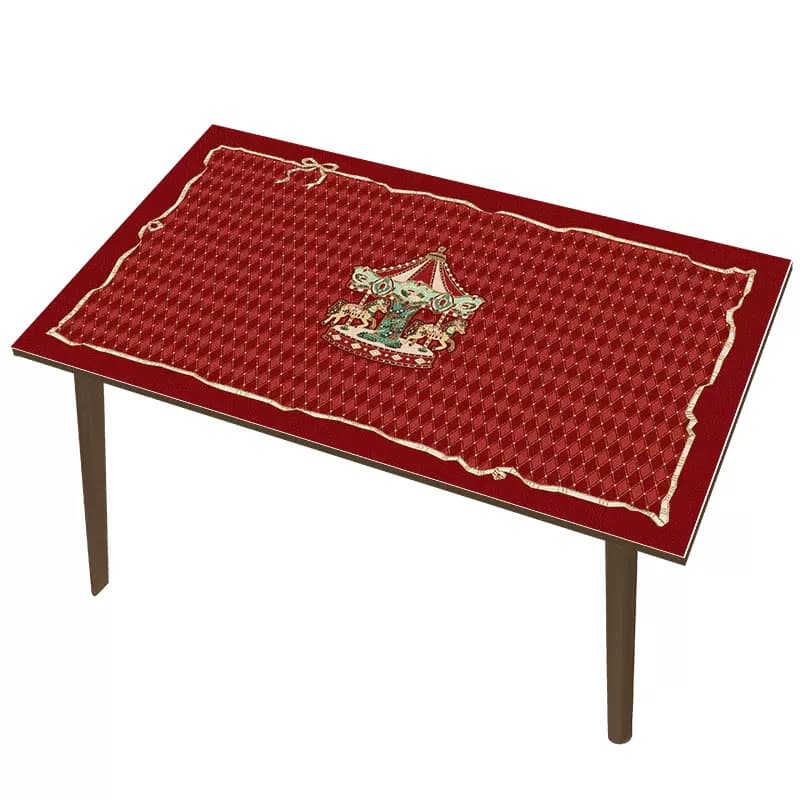 ランチョンマット クリスマス木馬刺繍入り テーブルマット【メリーゴーランド】