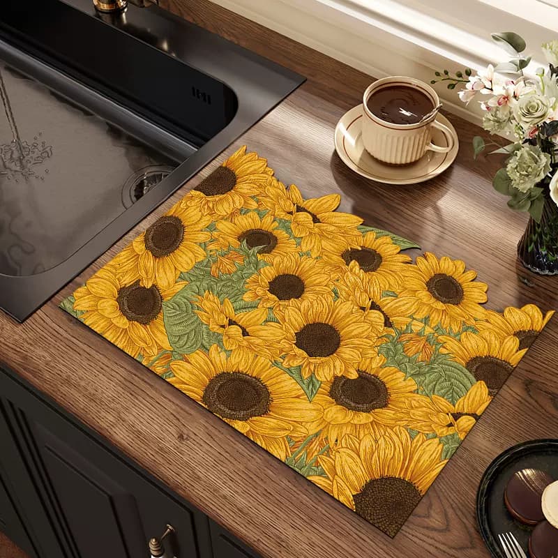 ひまわり模様のランチョンマット アメリカン風 【夏のあの日】