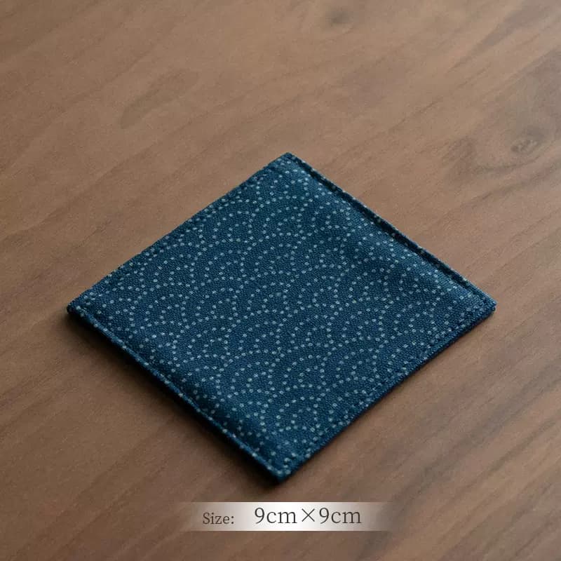 ランチョンマット 和風柄コースター枚セット 【和柄パターン・吉祥文様 青海波（せいがいは）】