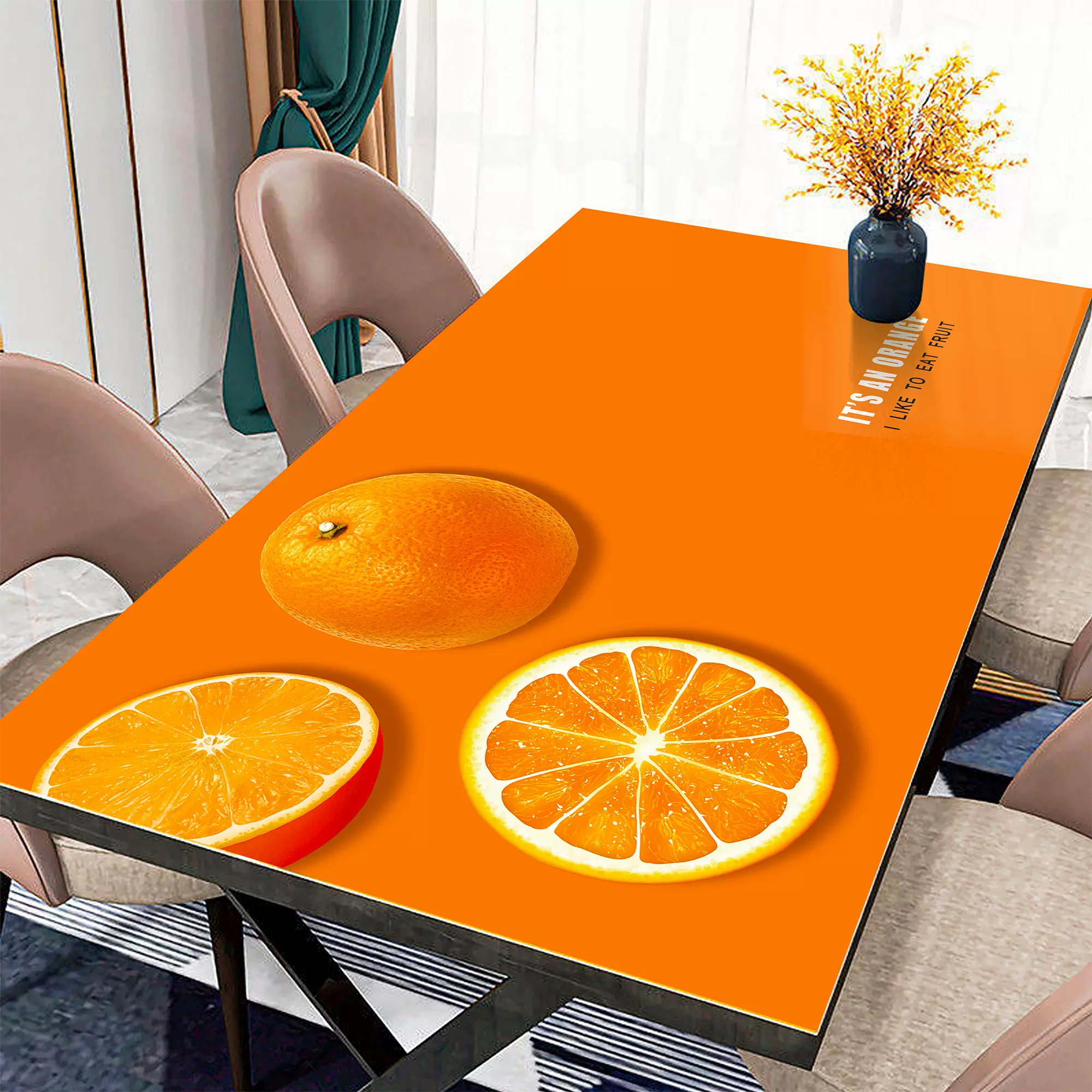 ランチョンマット 抗菌クリーン食卓マット 水水しいフルーツシリーズ 【オレンジ】