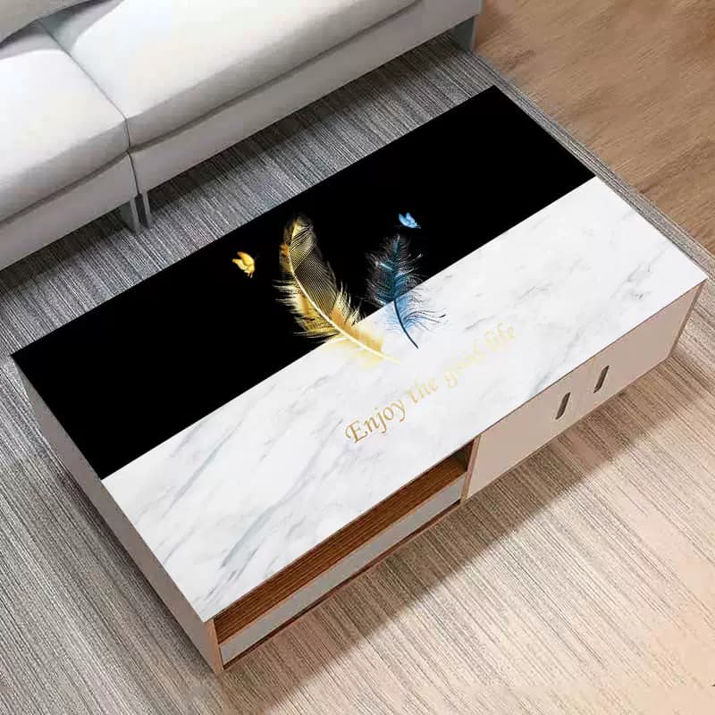 ランチョンマット 高級感漂う 大理石風ホワイトデザイナー【約束の青金】