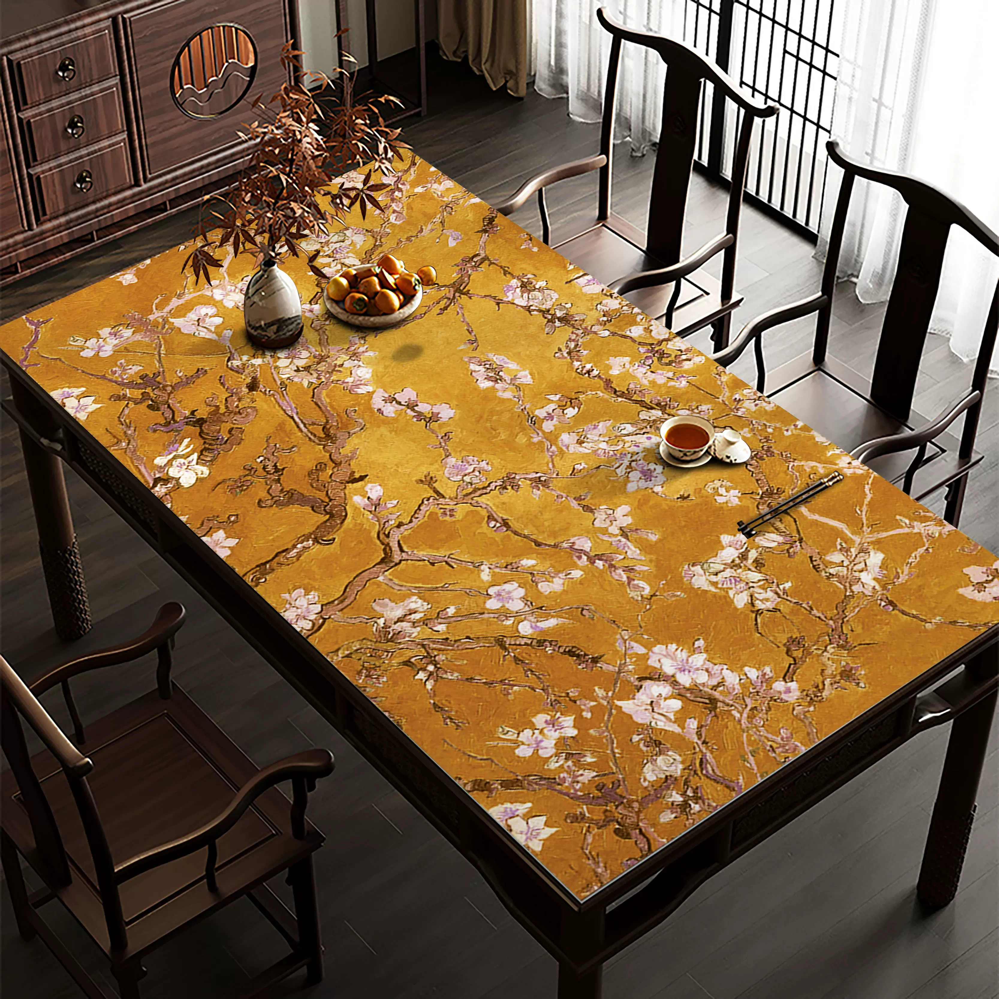 ～ここにしかない出会い～ランチョンマット 花柄模様 PVC製 防水テーブルマット 【秋のティータイム】