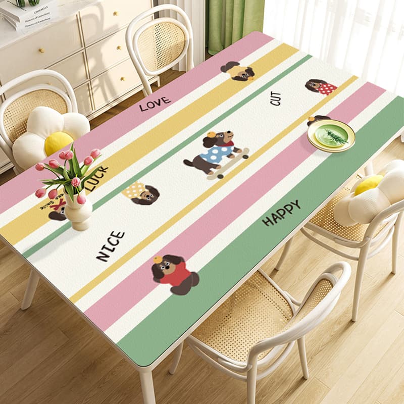 可愛い犬柄PVC製ランチョンマット