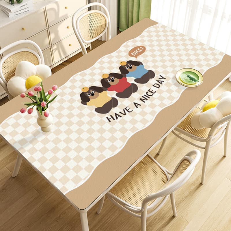 可愛い犬柄PVC製ランチョンマット