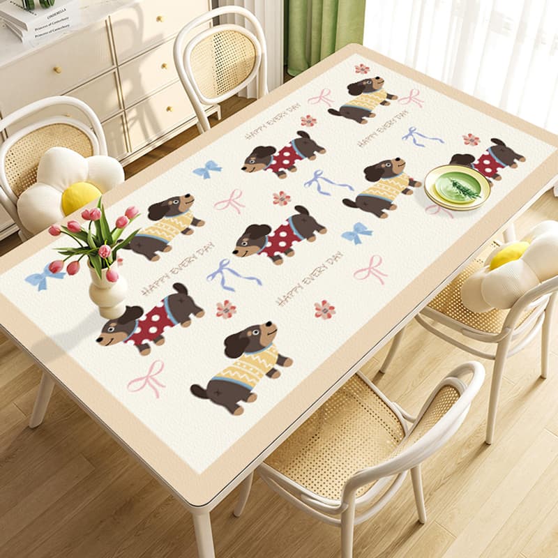 可愛い犬柄PVC製ランチョンマット