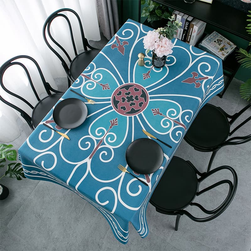 ランチョンマット 北欧・エレガント幾何学模様テーブルクロス 【超高級シェニエ―ル織】