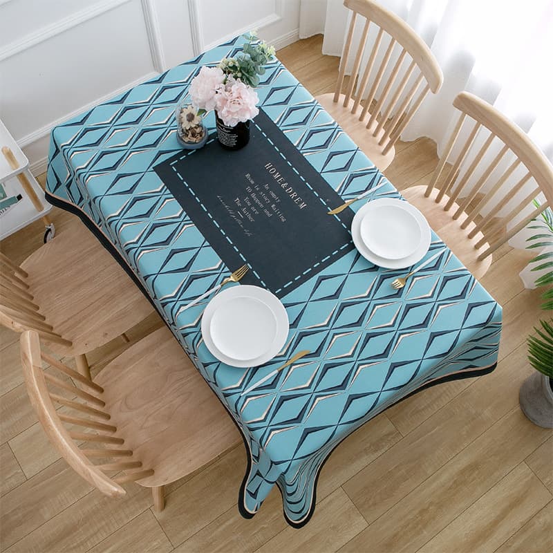 ランチョンマット 北欧・エレガント幾何学模様テーブルクロス 【超高級シェニエ―ル織】