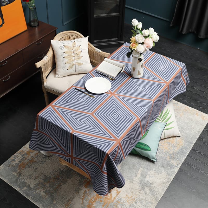 ランチョンマット 北欧・エレガント幾何学模様テーブルクロス 【超高級シェニエ―ル織】