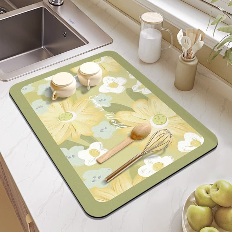 四季の花咲く・珪藻土製・ランチョンマット