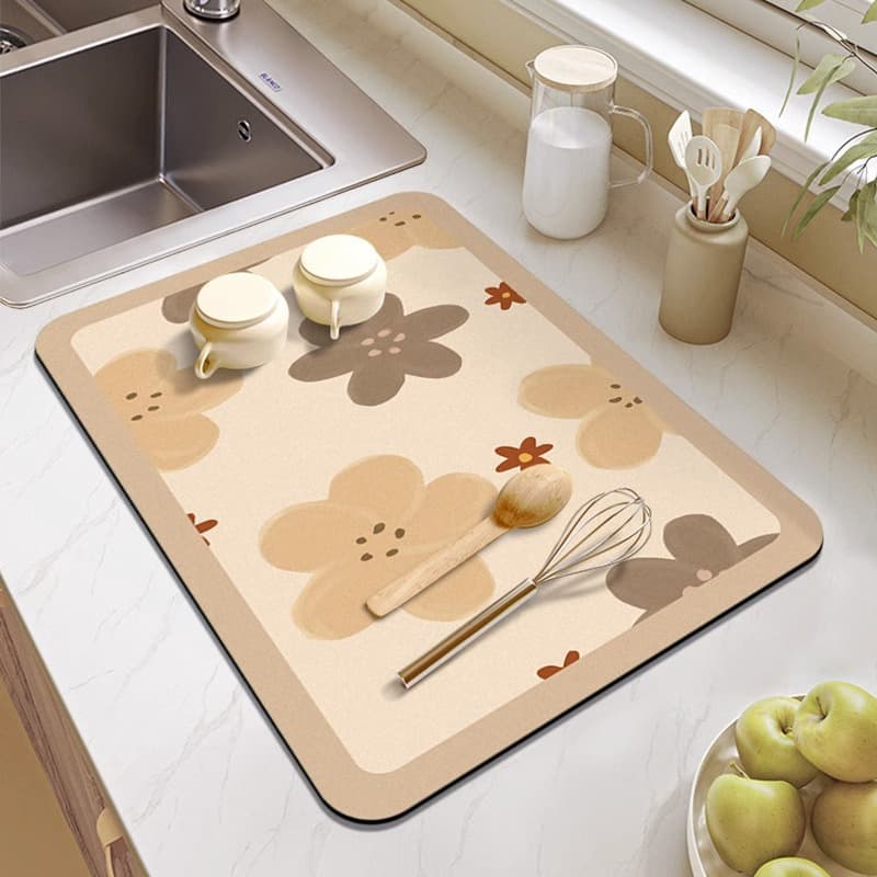 四季の花咲く・珪藻土製・ランチョンマット