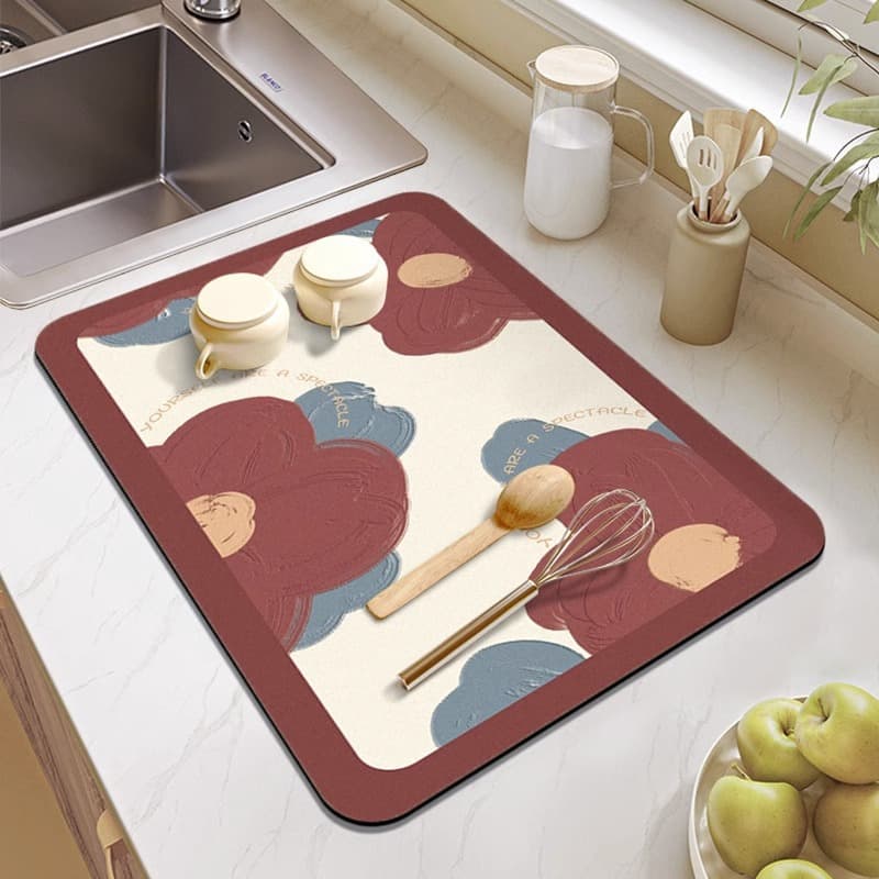 四季の花咲く・珪藻土製・ランチョンマット