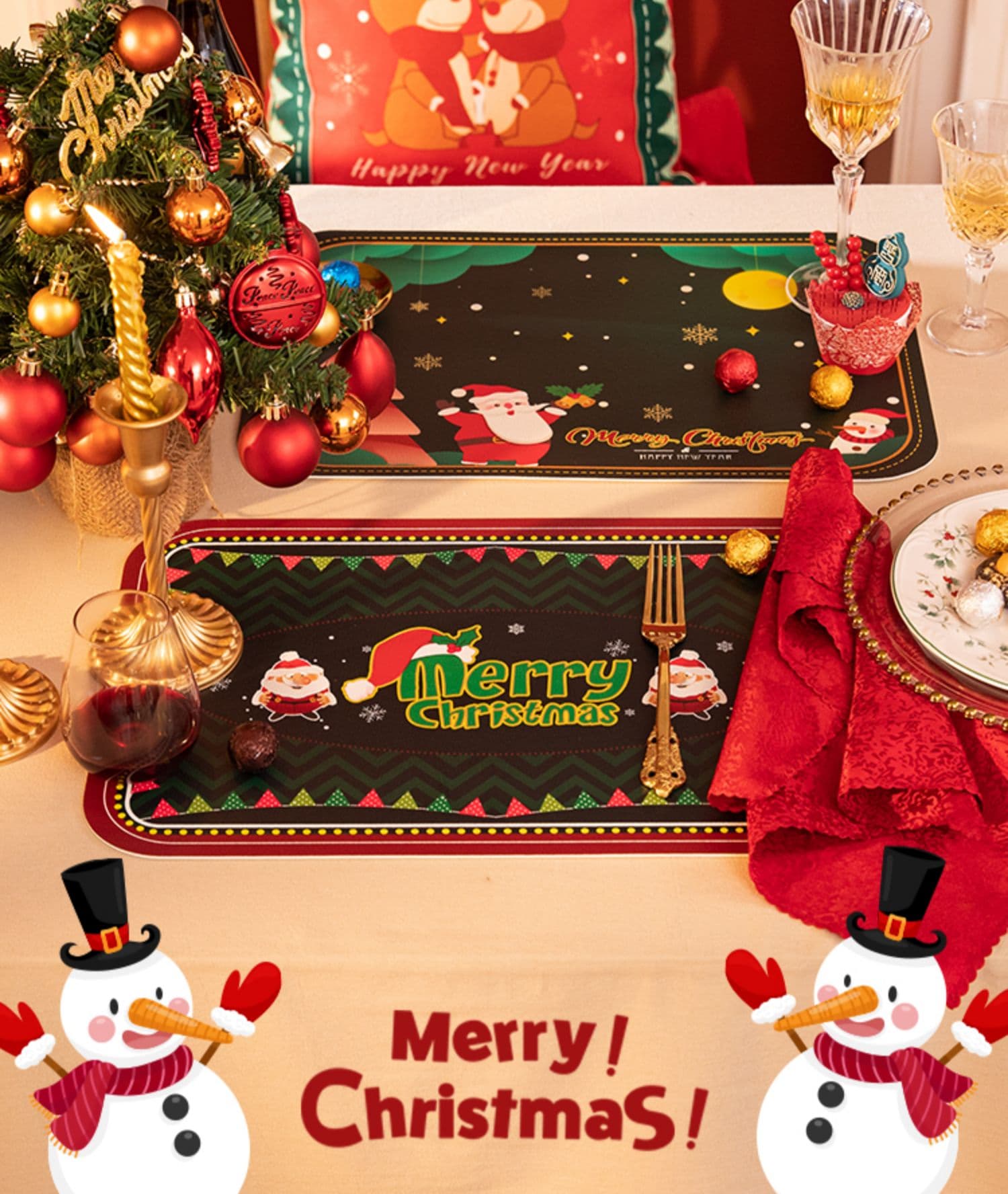 クリスマス柄耐熱ランチョンマット 【クリスマス気分を君と】