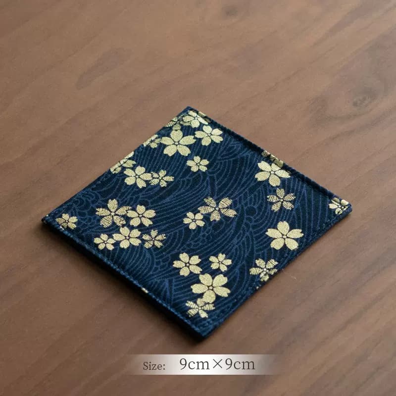 ランチョンマット 和風柄コースター 着物風 【着物ブルー】