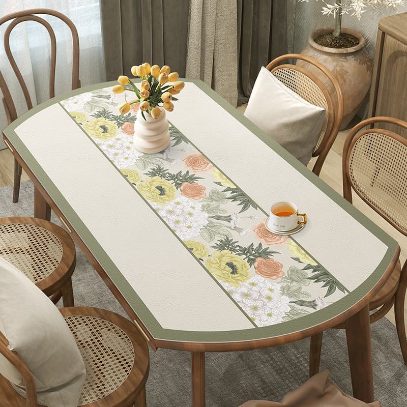 ランチョンマット 季節の花咲く PVCテーブルランナー