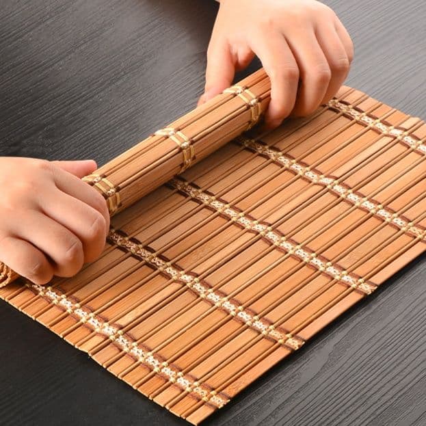 ランチョンマット 天然竹材編み込み和風食卓敷