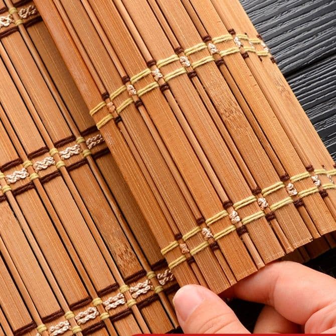 ランチョンマット 天然竹材編み込み和風食卓敷