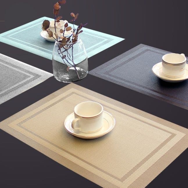 ランチョンマット 北欧 シンプル織り柄フレームデザインランチョンマット