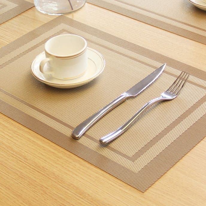 ランチョンマット 北欧 シンプル織り柄フレームデザインランチョンマット