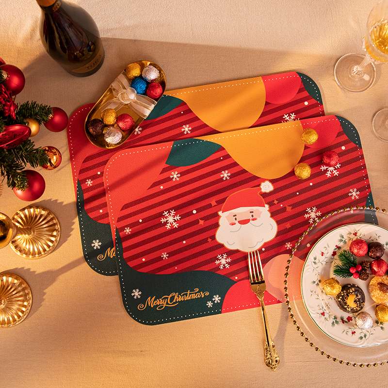 クリスマス柄防水ランチョンマット 【我がもの顔のサンタさん】
