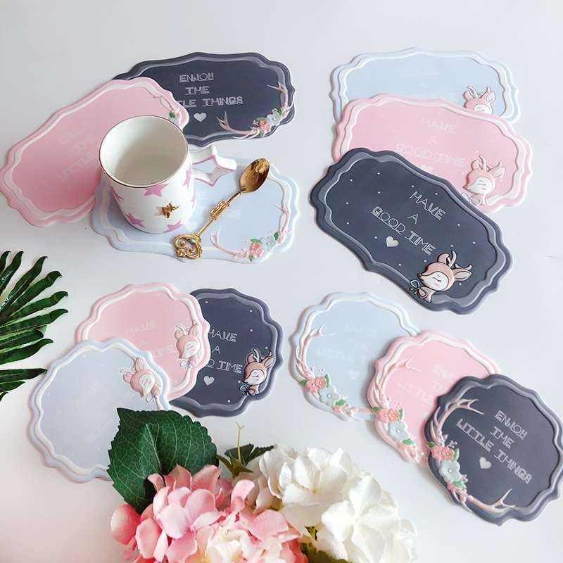 ランチョンマット 北欧風シリコンコースター アニマルデザイン　シリコン