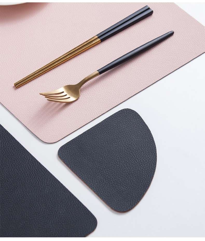 モダンジオメトリー 革製ランチョンマット