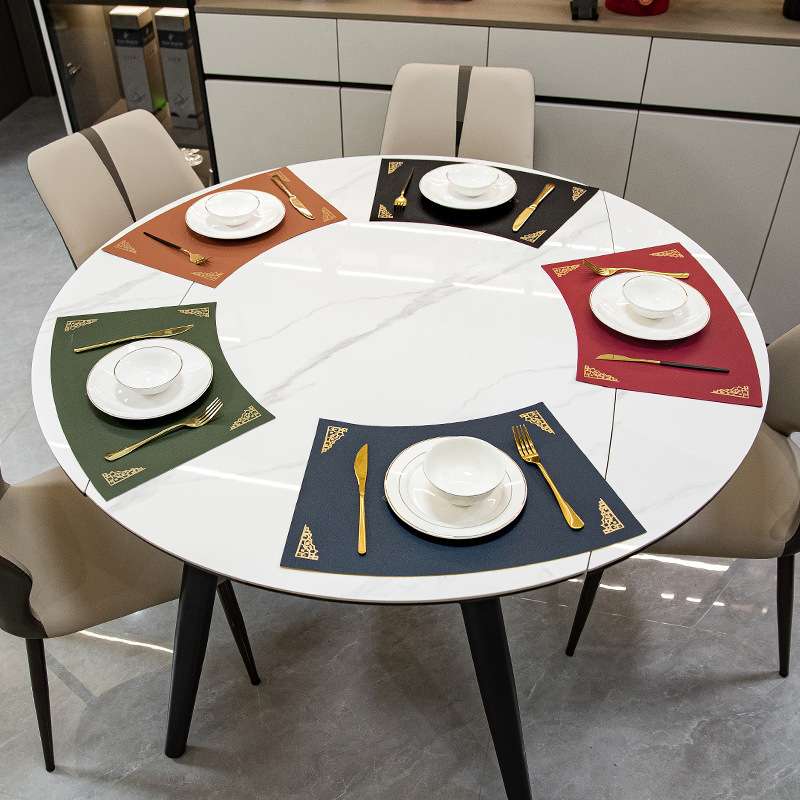 豪華中国風 合皮製 ランチョンマット【表裏 別色レッド・ブルー】