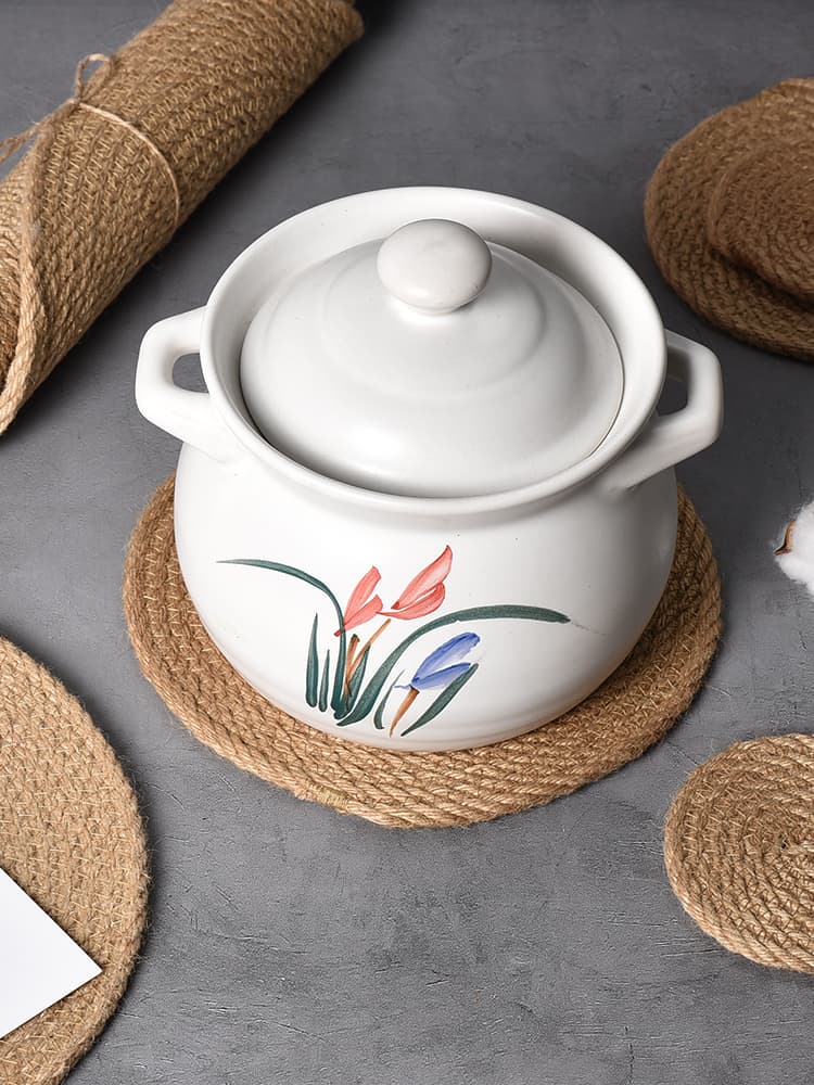 ランチョンマット らせん編み麻縄ランチョンマット