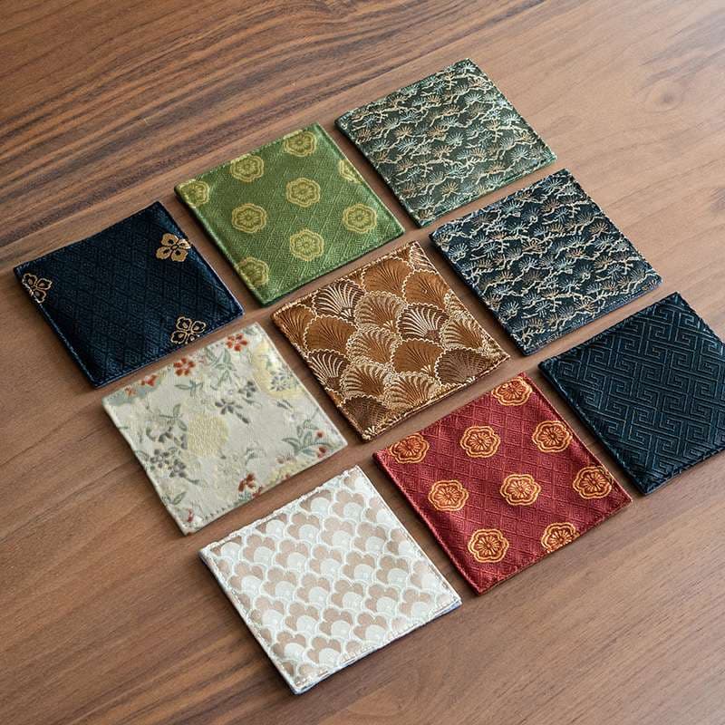 ランチョンマット 和風柄コースター枚セット 【和柄パターン・吉祥文様 青海波（せいがいは）】