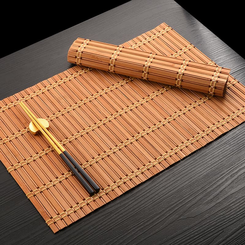 ランチョンマット 天然竹材編み込み和風食卓敷