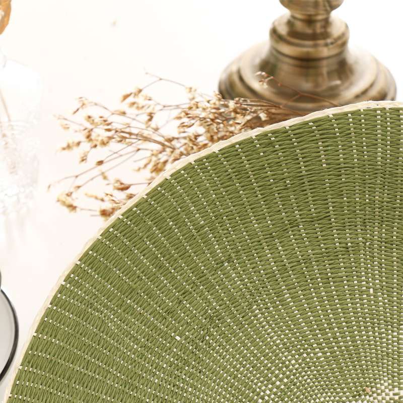 ～緑を部屋に落とす～天然素材の円形ランチョンマット