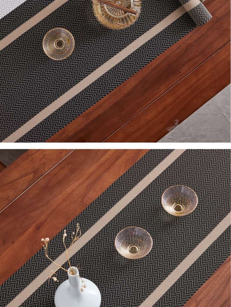 ランチョンマット 和モダン ヘリンボーン柄テーブルランナー