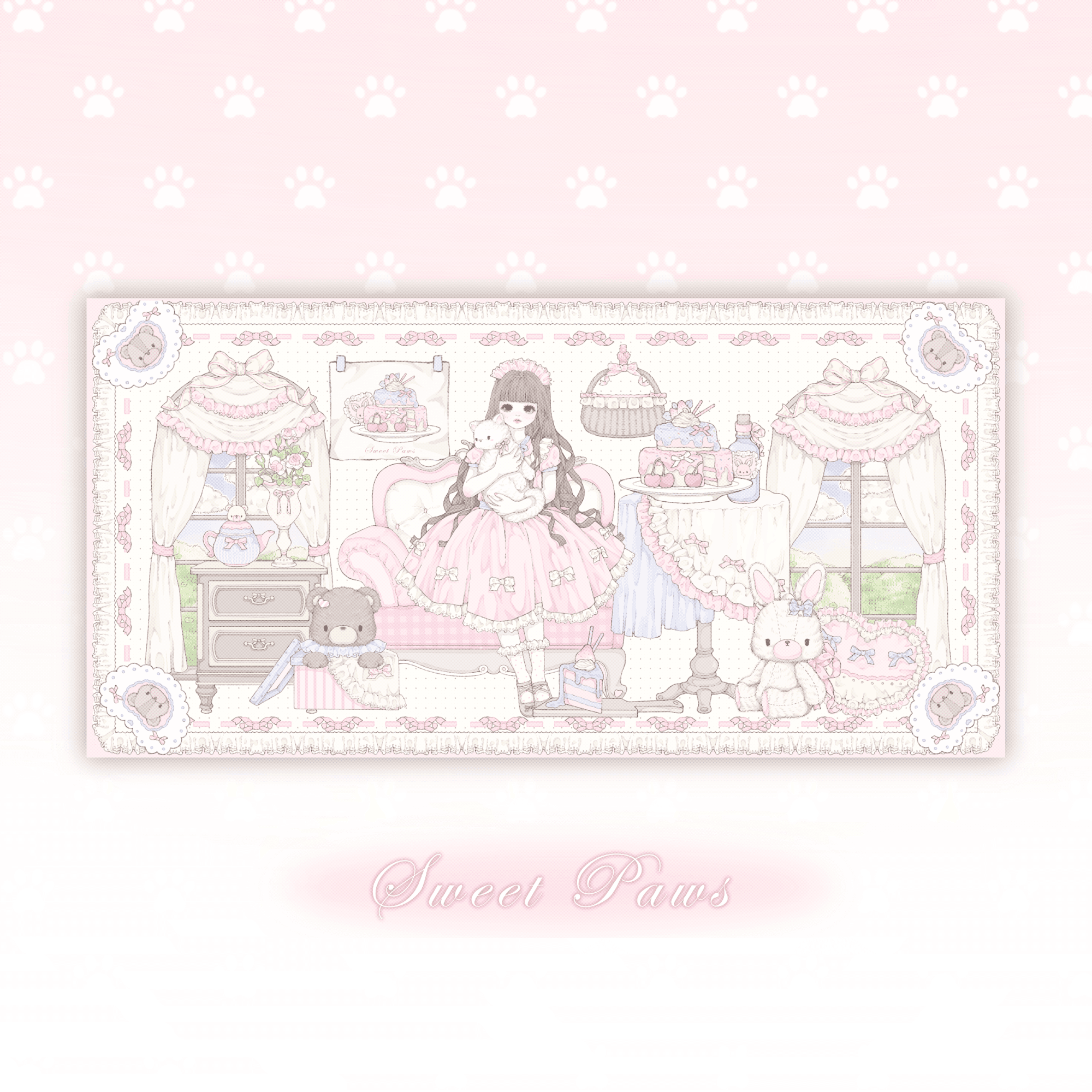 ランチョンマット　スイートパウズ プリンセスティータイム テーブルマット　合皮