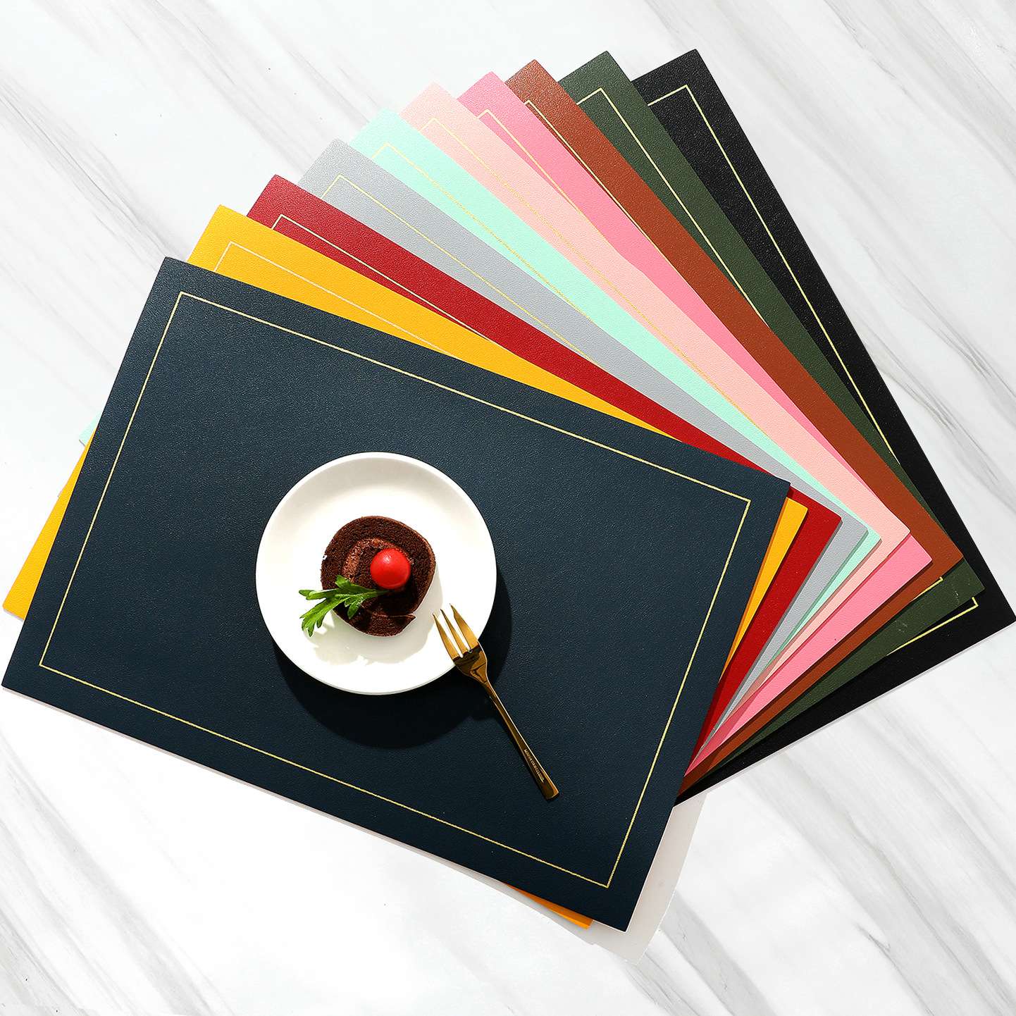 モダンカラー 合皮製・ランチョンマット