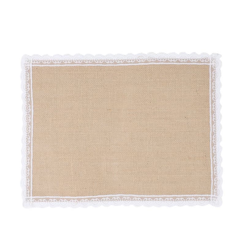 ランチョンマット 麻布レース縁取り北欧風ランチョンマット
