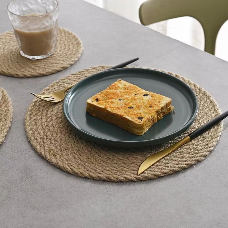 ランチョンマット 渦巻き麻編みランチョンマット