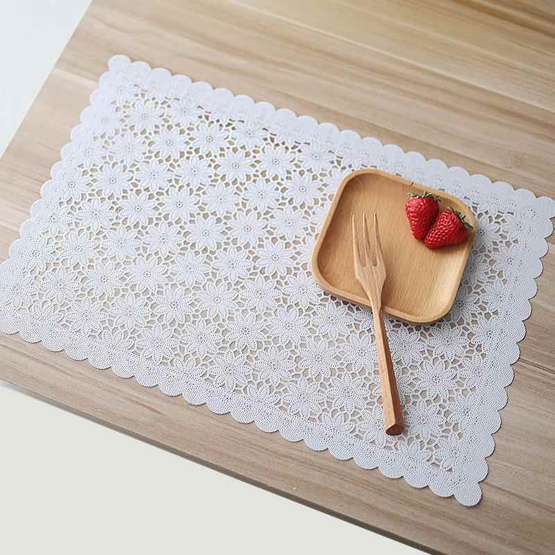 ランチョンマット 花レース透かし模様ランチョンマット